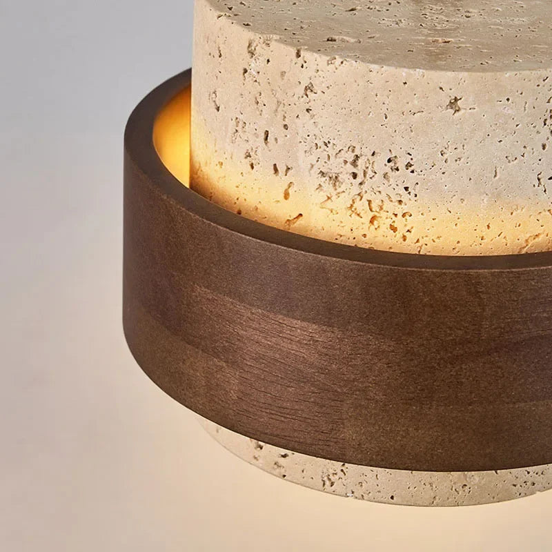 Organic Wood & Stone Pendant, for dining tables and bedside settings, for dining room, 1 to 4 light heads