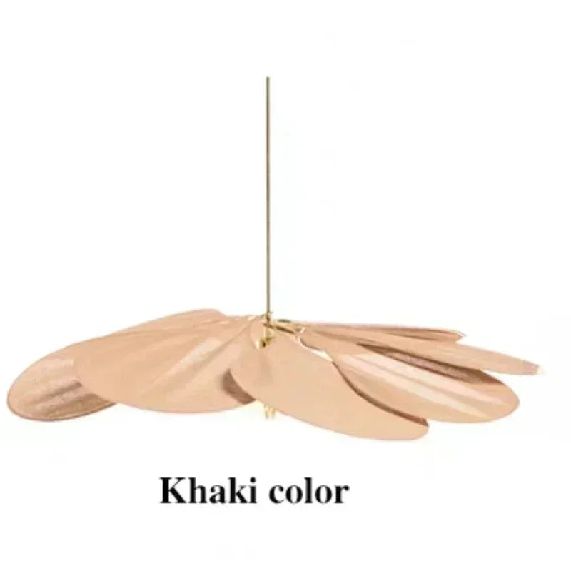 Product photo of the fabric petal pendant light.