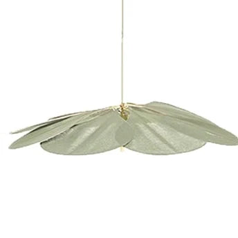 Product photo of the fabric petal pendant light.