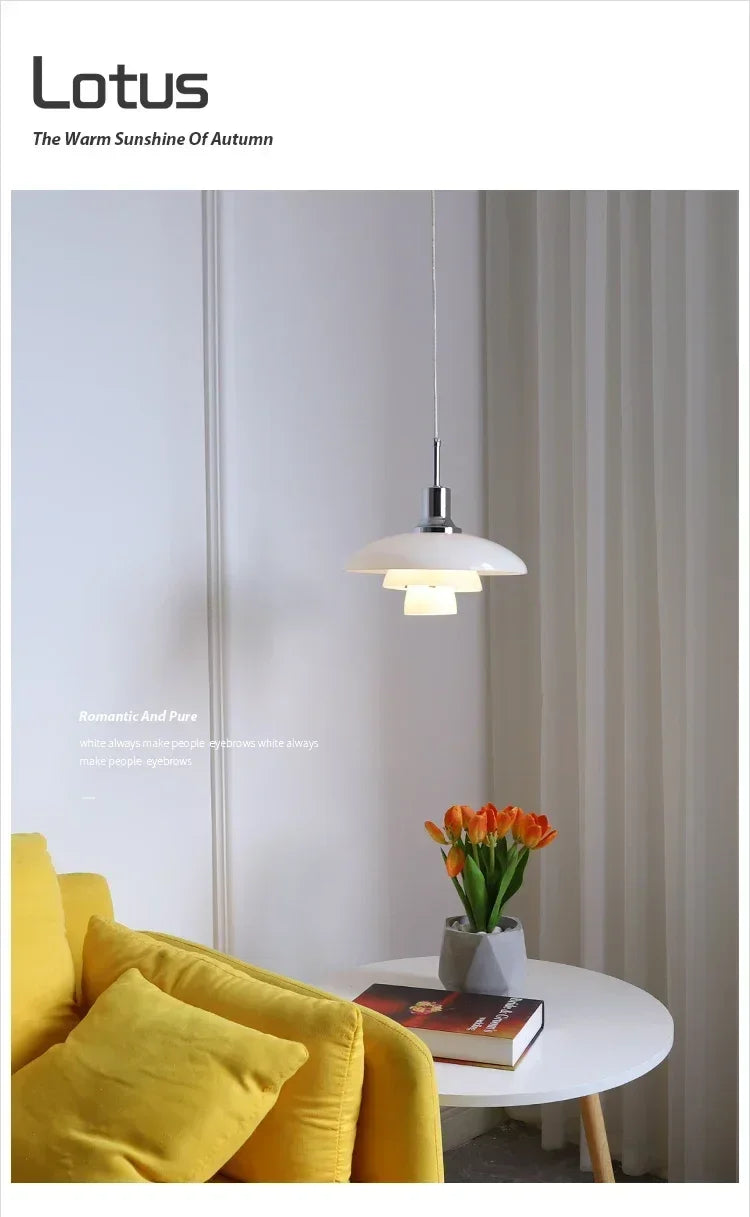 Refined Three-Layer Dish Pendant, for dining rooms, hotels and exhibition spaces, for restaurant, D28.5cm three-tier profile