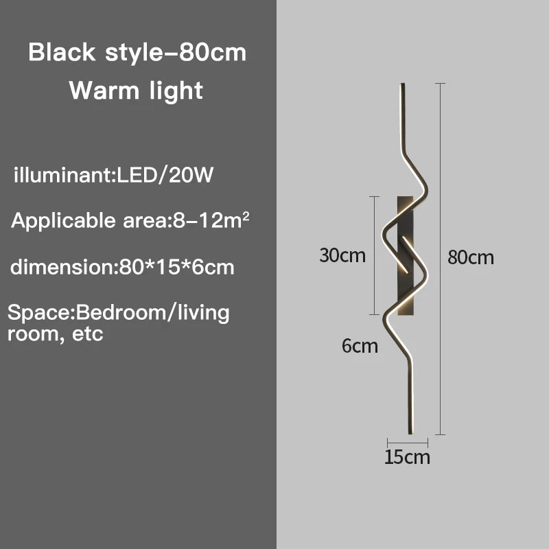 Streamlined Stairway Wall Sconce, for stairwells and long hallways, an elongated 80cm or 100cm light bar, for stairwell, 80cm or 100cm black bar