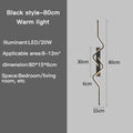 Streamlined Stairway Wall Sconce, for stairwells and long hallways, an elongated 80cm or 100cm light bar, for stairwell, 80cm or 100cm black bar