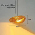 Product photo of the woven bamboo pendant light.