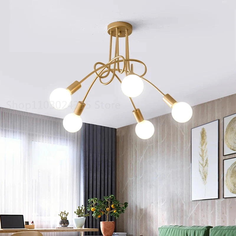 Elegant Multi-Head Ceiling Chandelier, for living rooms, bedrooms and restaurants, for living room, 3-head or 5-head configuration
