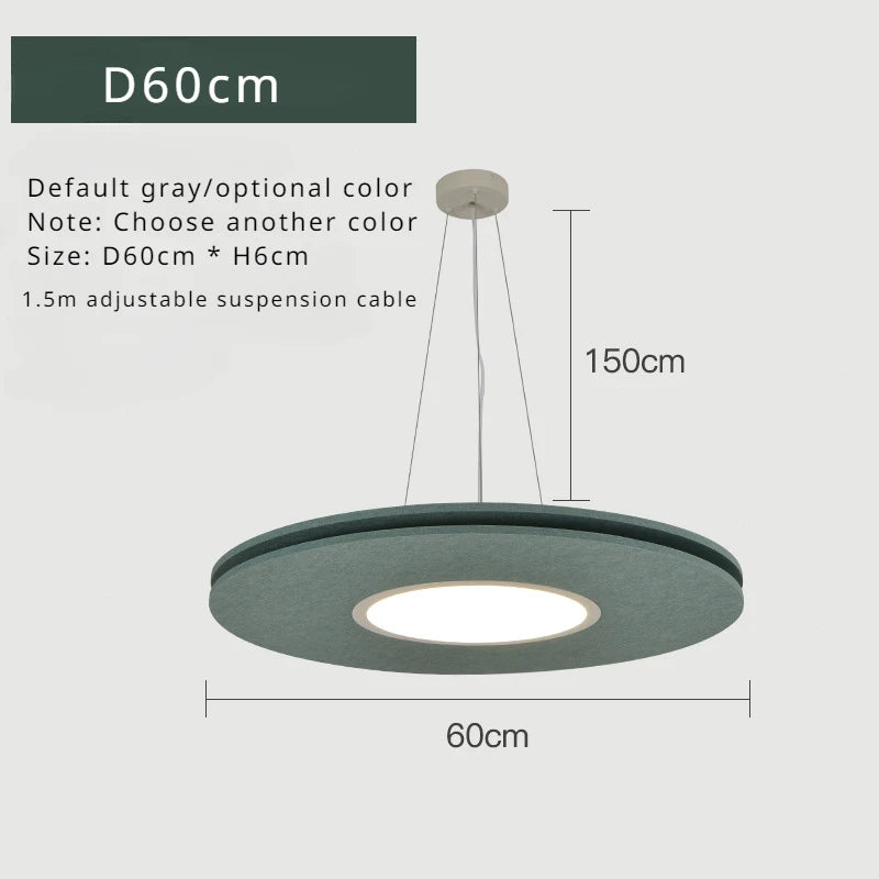 Acoustic-soft Felt Pendant Light, for living rooms, studies and bar counters, a sound-softening felt shade, for living room, bedroom, grey felt shade