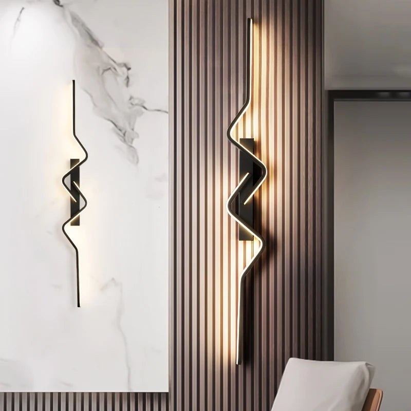 Streamlined Stairway Wall Sconce, for stairwells and long hallways, an elongated 80cm or 100cm light bar, for stairwell, 80cm or 100cm black bar