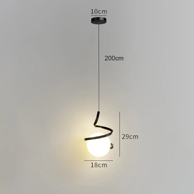 Minimalist Line Pendant Light, for bedside tables and dining settings, a slender line-drop silhouette, for living room, bedroom, black or gold shell