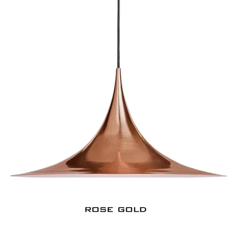 Sculptural Horn Pendant Light, for bar counters and kitchen islands, a medieval horn-inspired silhouette, for restaurant, horn-shaped UFO silhouette