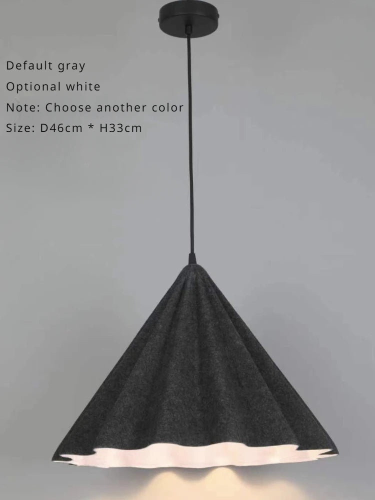 Acoustic-soft Felt Pendant Light, for living rooms, studies and bar counters, a sound-softening felt shade, for living room, bedroom, grey felt shade