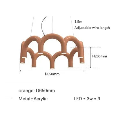 Product photo of the arched pendant light.
