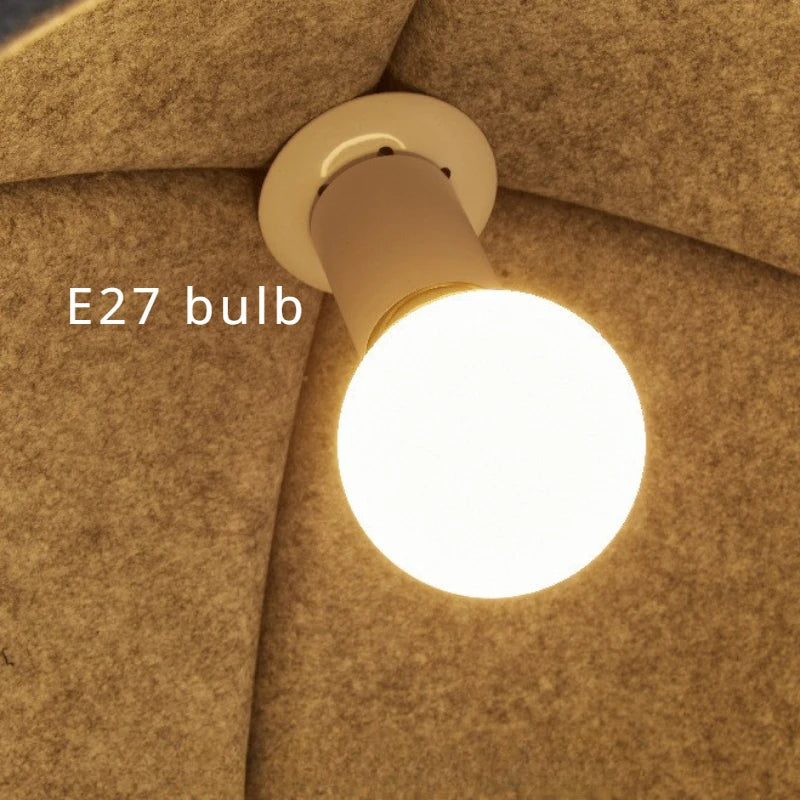 Acoustic-soft Felt Pendant Light, for living rooms, studies and bar counters, a sound-softening felt shade, for living room, bedroom, grey felt shade
