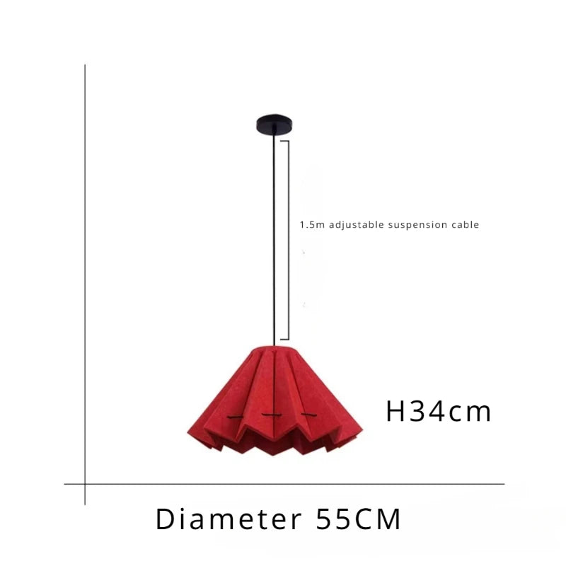 Acoustic-soft Felt Pendant Light, for living rooms, studies and bar counters, a sound-softening felt shade, for living room, bedroom, grey felt shade