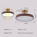 Round Ceiling Light with Wood-Effect Finish and Warm White Light