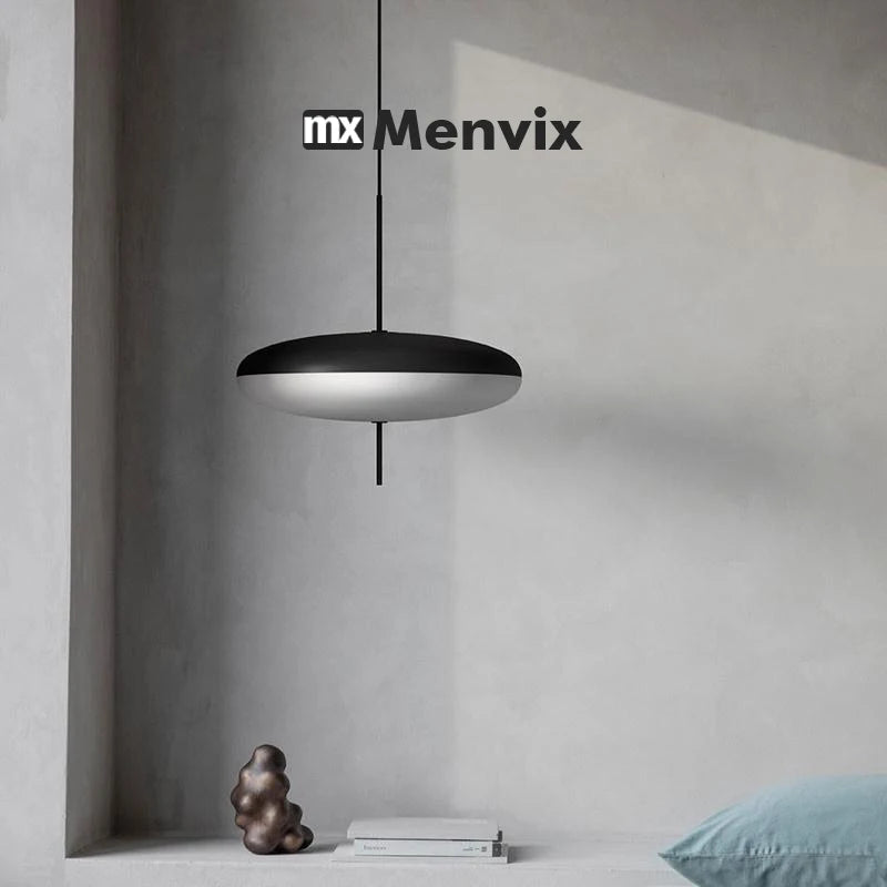 Contemporary Black & White UFO Chandelier, for restaurants, living rooms and studies, for restaurant, black-and-white UFO shade