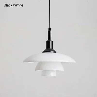 Refined Three-Layer Dish Pendant, for dining rooms, hotels and exhibition spaces, for restaurant, D28.5cm three-tier profile