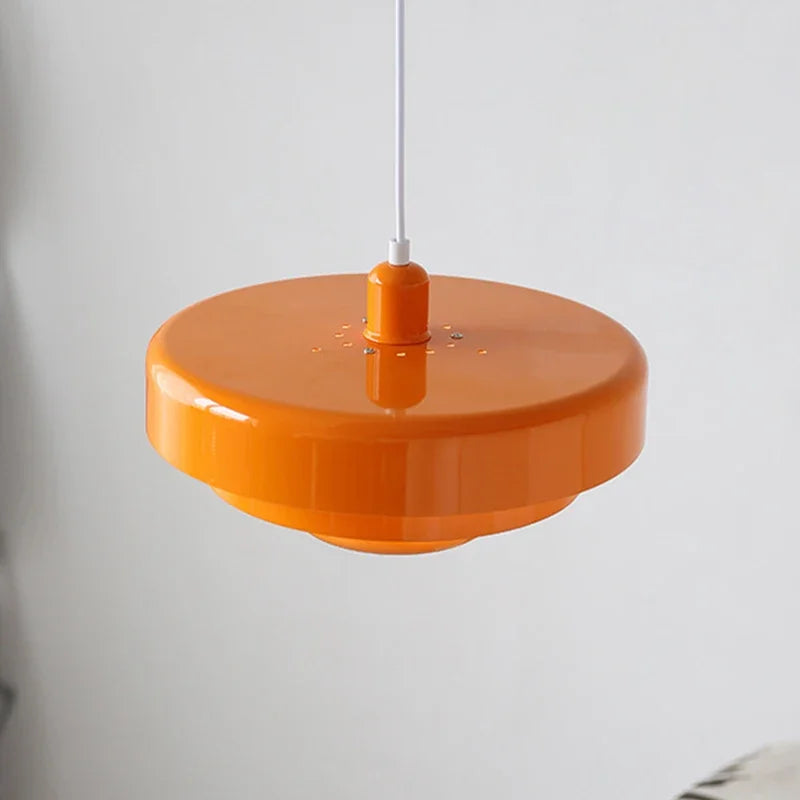 Bold Retro Orange Ceiling Chandelier, for restaurants, cafés and dining rooms, for restaurant, retro orange glass shade