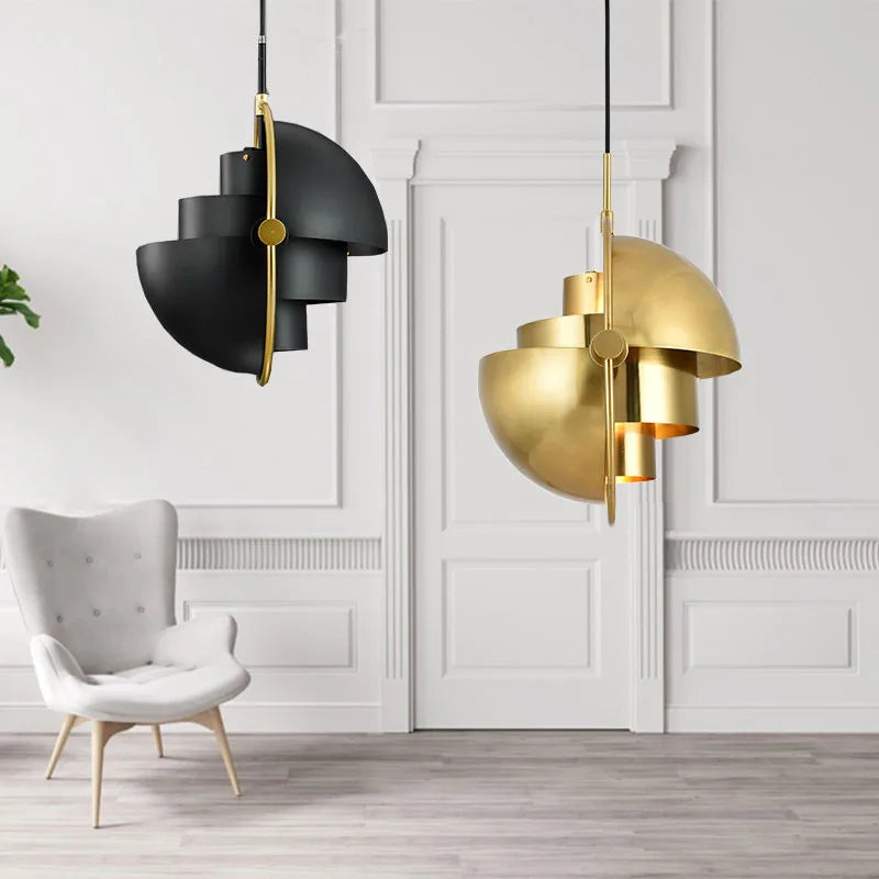 Sculptural Deformable Iron Ring Pendant, for dining rooms and kitchens, a hand-formed, deformable iron ring, for dining room, 28cm or 38cm ring