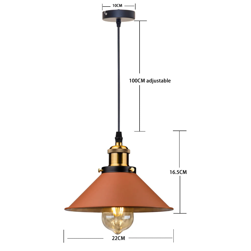 Industrial-chic Loft Pendant Lamp, for kitchens, dining nooks and bedrooms, for kitchen, loft-style weathered shade