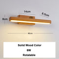 Adjustable Rotatable Wood Vanity Sconce, for dressing tables, mirrors and gallery walls, for bedroom, rotatable wood-tone head