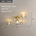 Show-stopping Molecular Glass Chandelier, for open-plan living and dining rooms, for living room, 4-head or 6-head arrangement