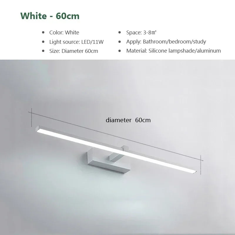 Versatile Tri-Colour Bathroom Sconce, for bathrooms and bath mirrors, three switchable colour temperatures, for bathroom, tri-colour switching