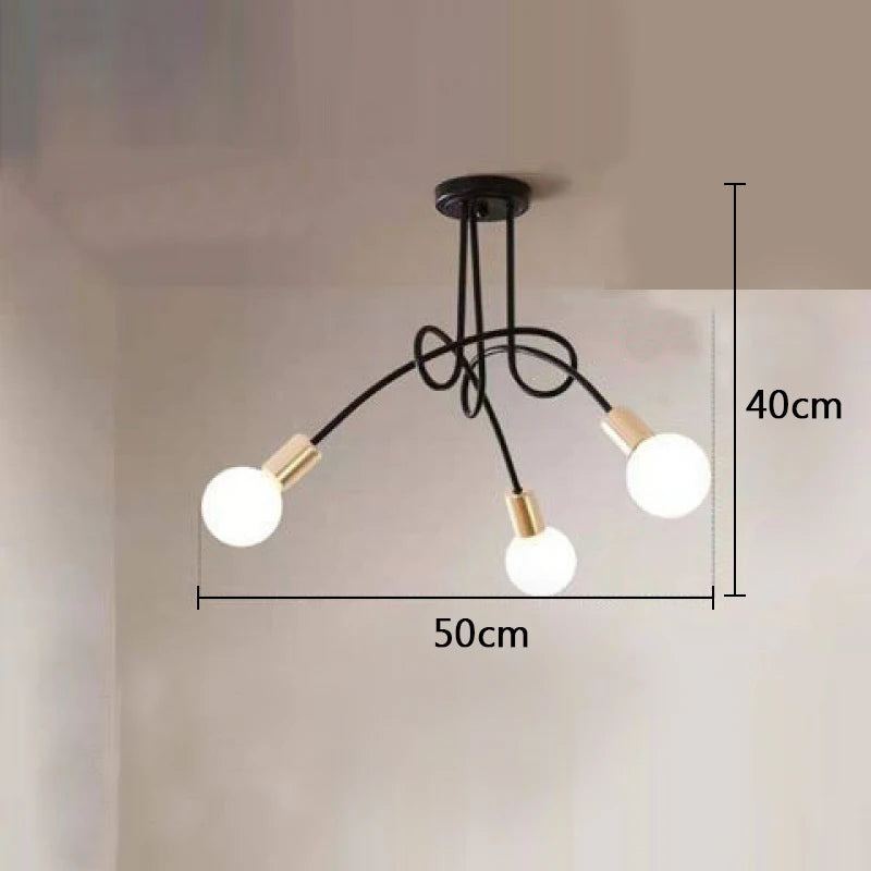Elegant Multi-Head Ceiling Chandelier, for living rooms, bedrooms and restaurants, for living room, 3-head or 5-head configuration