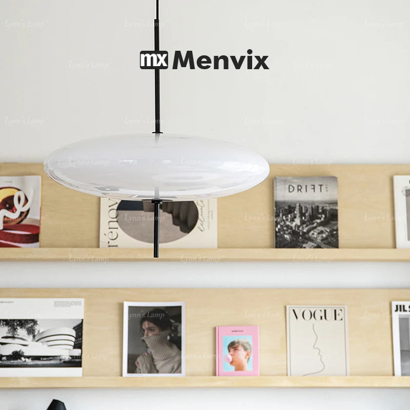 Contemporary Black & White UFO Chandelier, for restaurants, living rooms and studies, for restaurant, black-and-white UFO shade