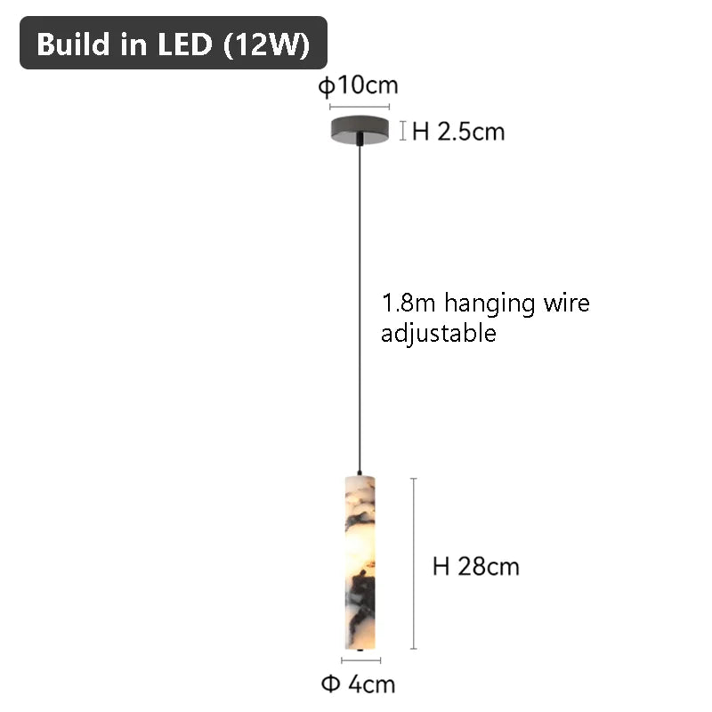 Product photo of the veined cylinder led pendant light.