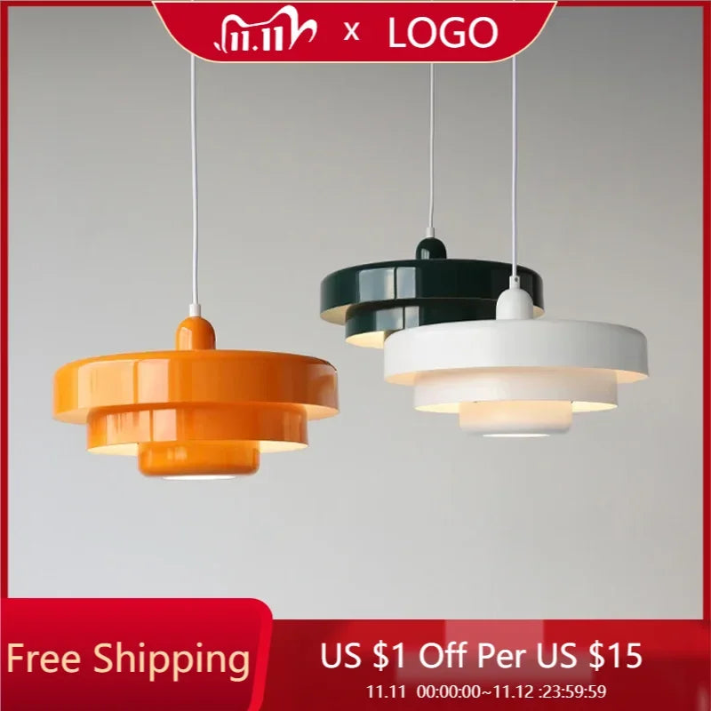 Bold Retro Orange Ceiling Chandelier, for restaurants, cafés and dining rooms, for restaurant, retro orange glass shade