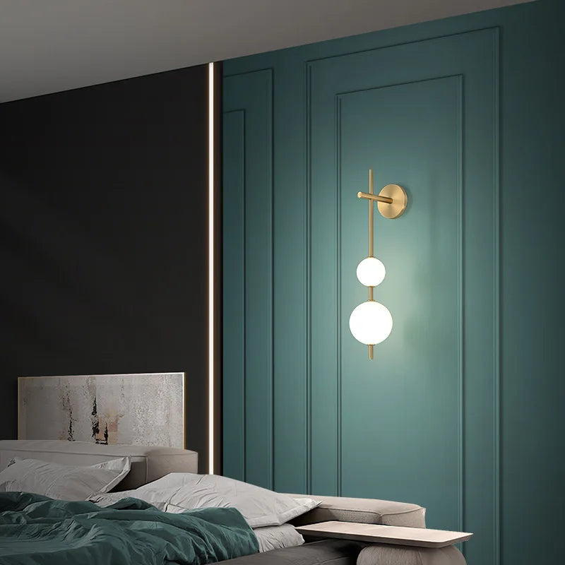 Sculptural Vertical Globe Wall Sconce, for living rooms and bedrooms, for living room, 15x65cm or 15x85cm profile