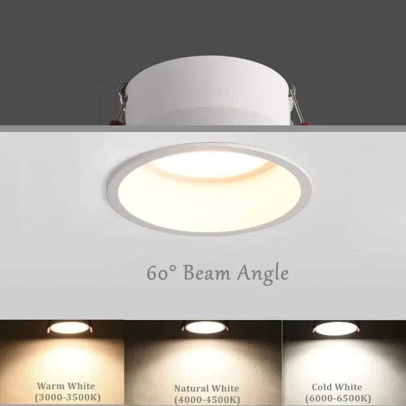 Velique Anti-Glare Recessed LED Downlight – 7W, 12W & 15W Ceiling Spotlight