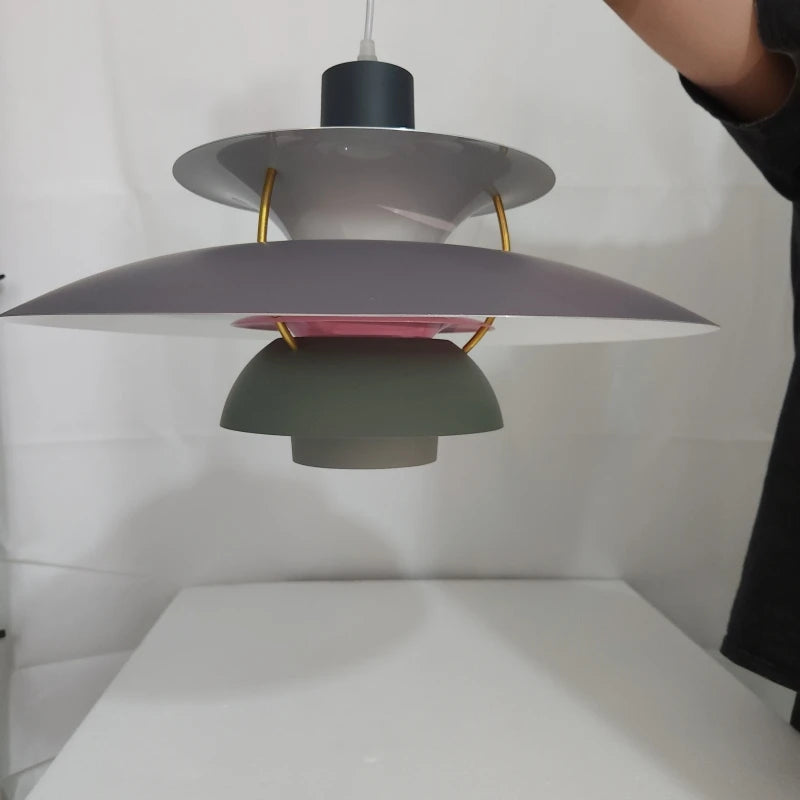 Playful Colourful Umbrella Chandelier, for dining rooms and kitchens, a layered umbrella-shade silhouette, for dining room, umbrella-tiered shade