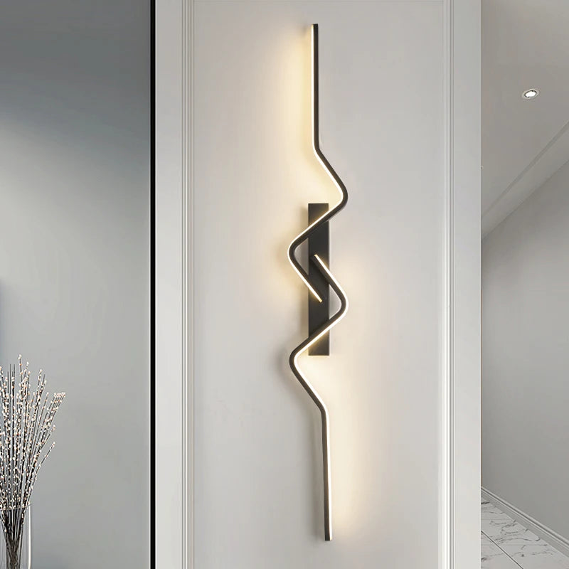 Streamlined Stairway Wall Sconce, for stairwells and long hallways, an elongated 80cm or 100cm light bar, for stairwell, 80cm or 100cm black bar