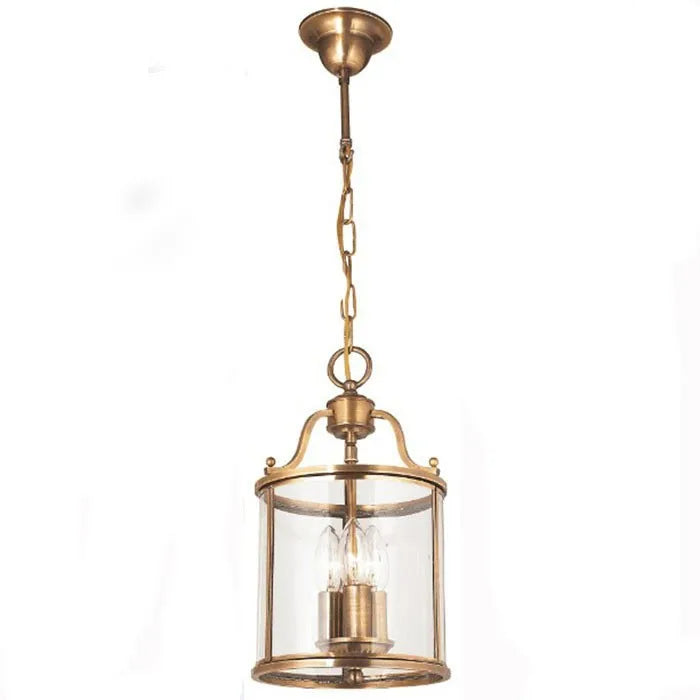 Product photo of the vintage glass lantern pendant light.