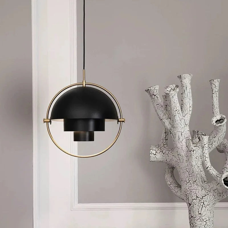 Postmodern Rotating Helmet Chandelier, for dining rooms, studies and bedside settings, for bedroom, rotating dome silhouette