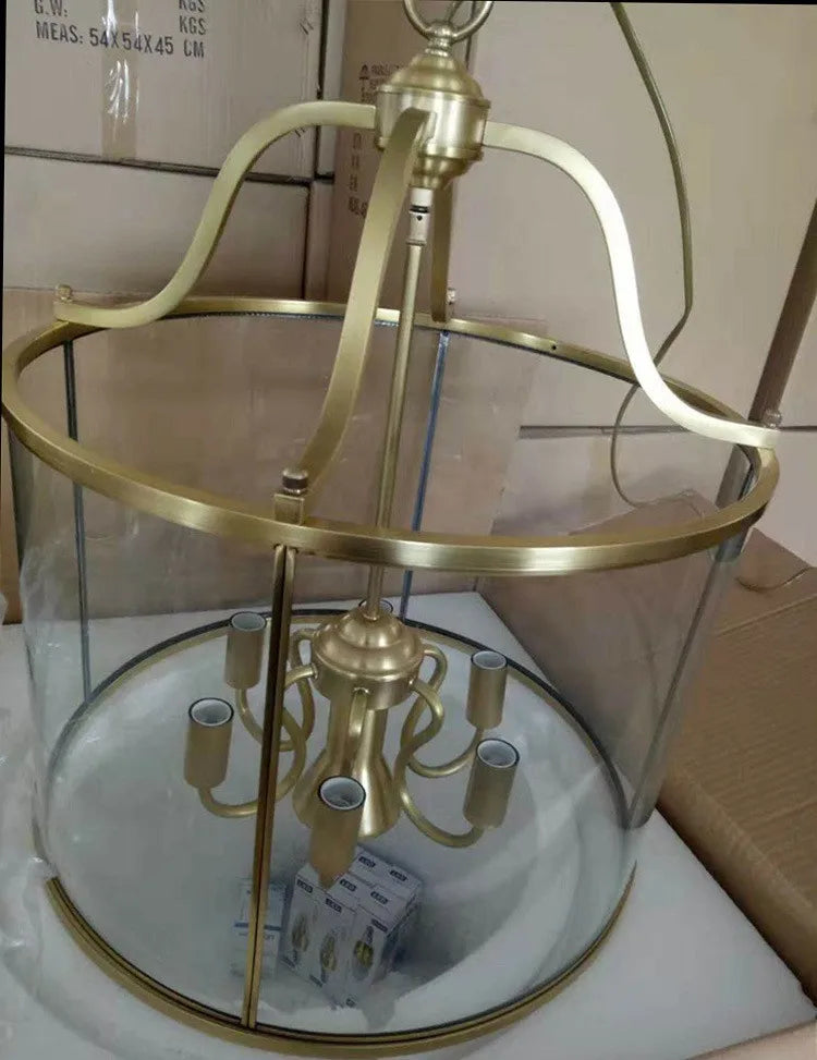 Product photo of the vintage glass lantern pendant light.