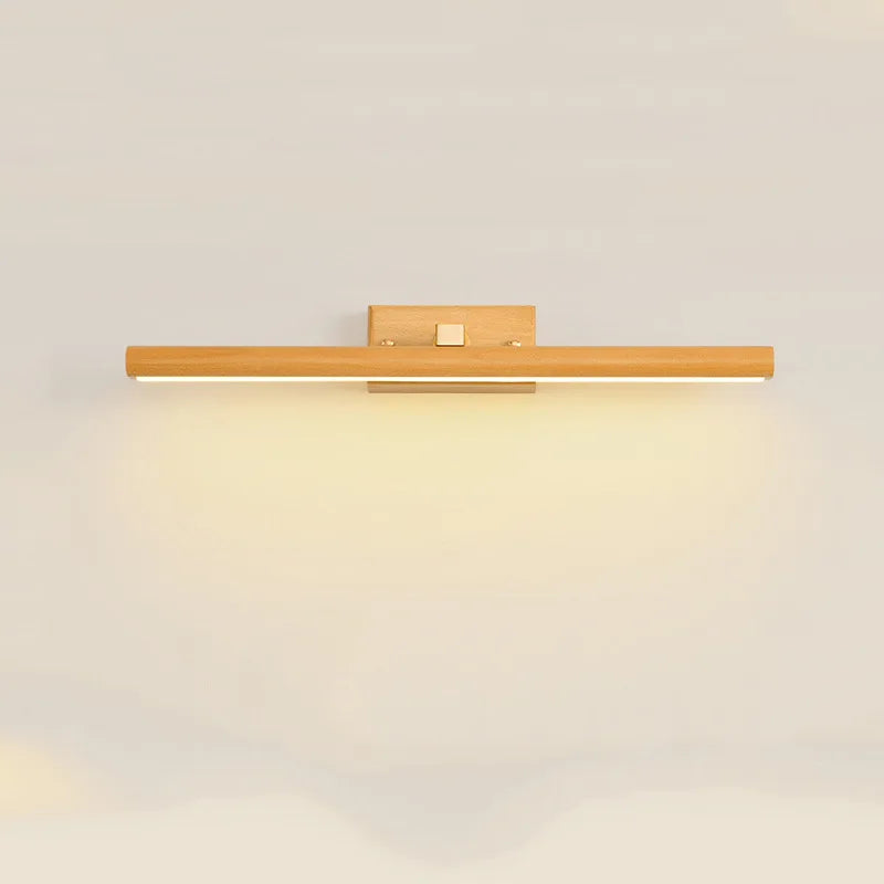 Adjustable Rotatable Wood Vanity Sconce, for dressing tables, mirrors and gallery walls, for bedroom, rotatable wood-tone head