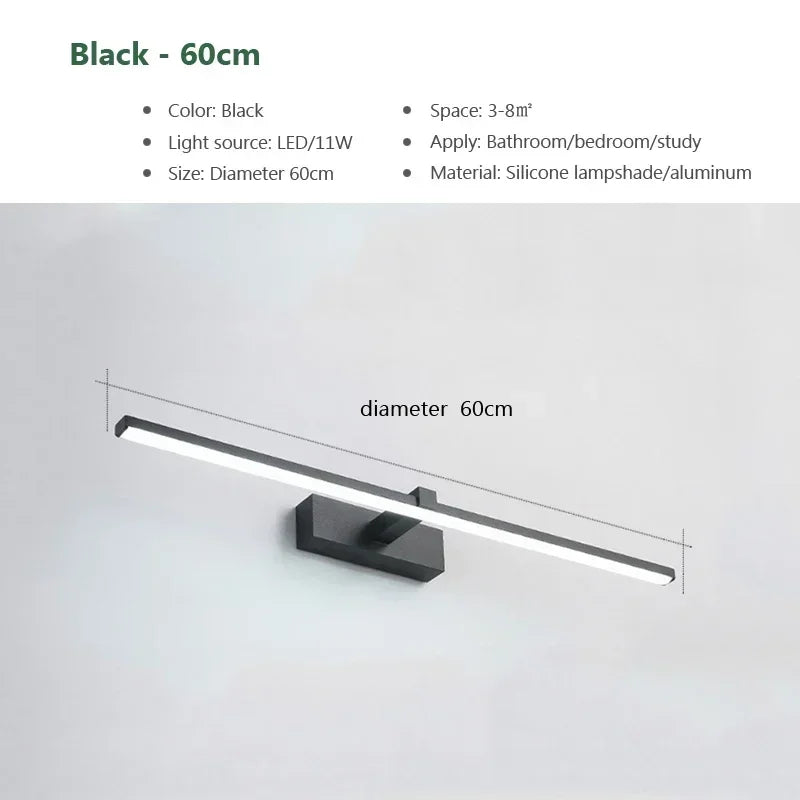 Versatile Tri-Colour Bathroom Sconce, for bathrooms and bath mirrors, three switchable colour temperatures, for bathroom, tri-colour switching