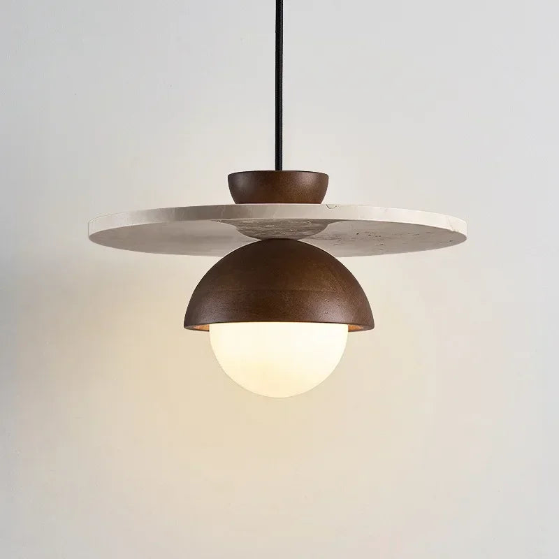 Warm Natural Wood Chandelier, for dining rooms and bedside settings, a natural or walnut wood-tone frame, for study, walnut or natural wood finish