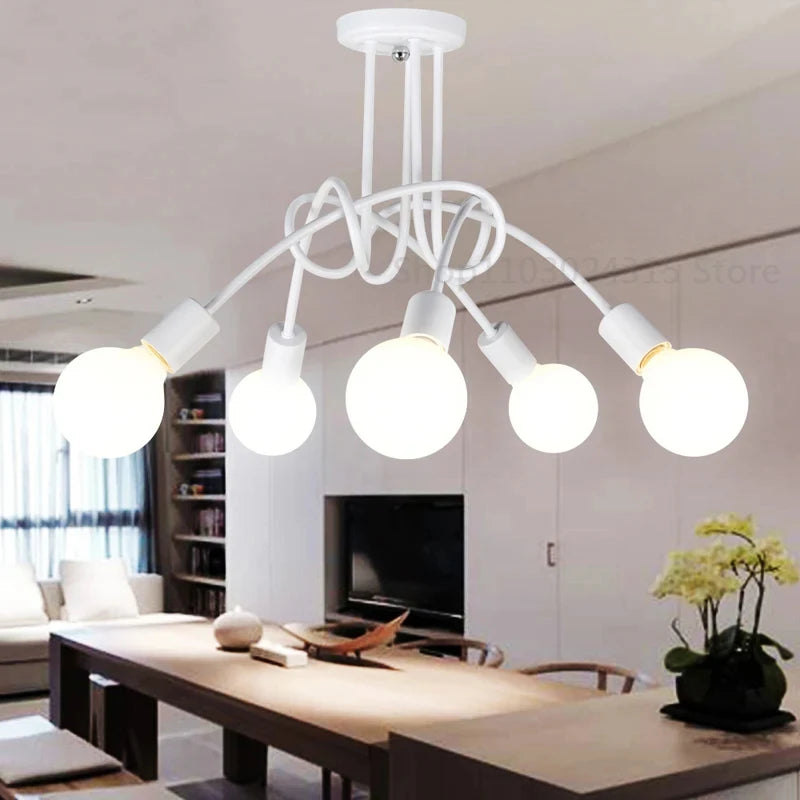 Elegant Multi-Head Ceiling Chandelier, for living rooms, bedrooms and restaurants, for living room, 3-head or 5-head configuration