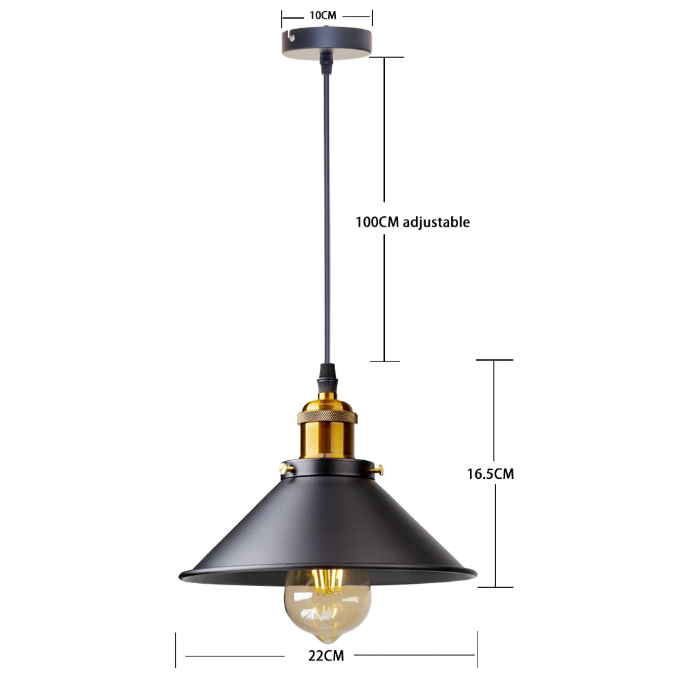 Industrial-chic Loft Pendant Lamp, for kitchens, dining nooks and bedrooms, for kitchen, loft-style weathered shade