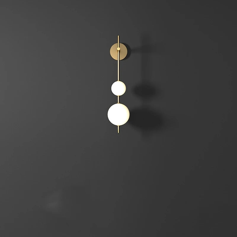 Sculptural Vertical Globe Wall Sconce, for living rooms and bedrooms, for living room, 15x65cm or 15x85cm profile