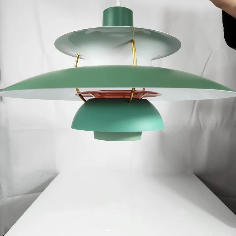 Playful Colourful Umbrella Chandelier, for dining rooms and kitchens, a layered umbrella-shade silhouette, for dining room, umbrella-tiered shade
