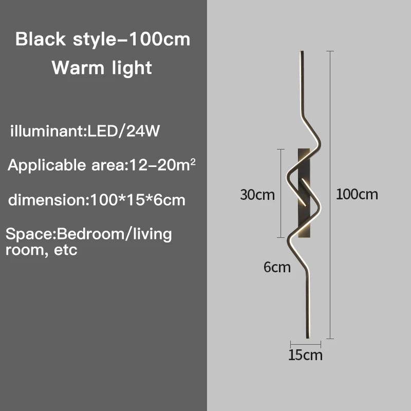 Streamlined Stairway Wall Sconce, for stairwells and long hallways, an elongated 80cm or 100cm light bar, for stairwell, 80cm or 100cm black bar