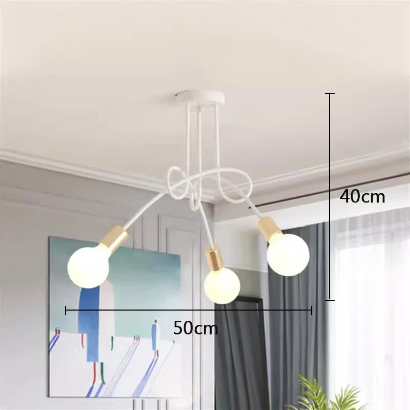 Elegant Multi-Head Ceiling Chandelier, for living rooms, bedrooms and restaurants, for living room, 3-head or 5-head configuration