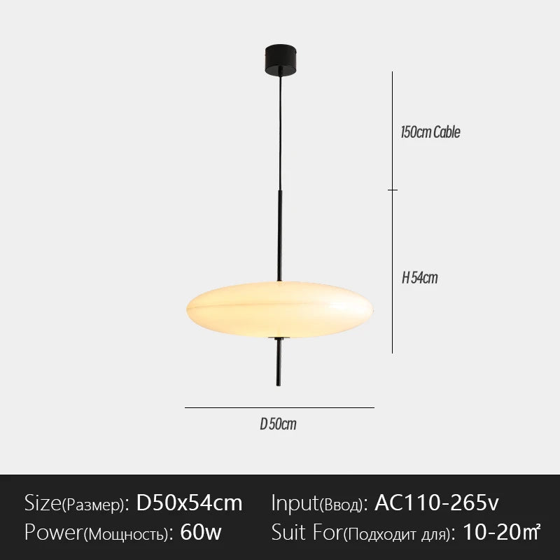 Contemporary Black & White UFO Chandelier, for restaurants, living rooms and studies, for restaurant, black-and-white UFO shade