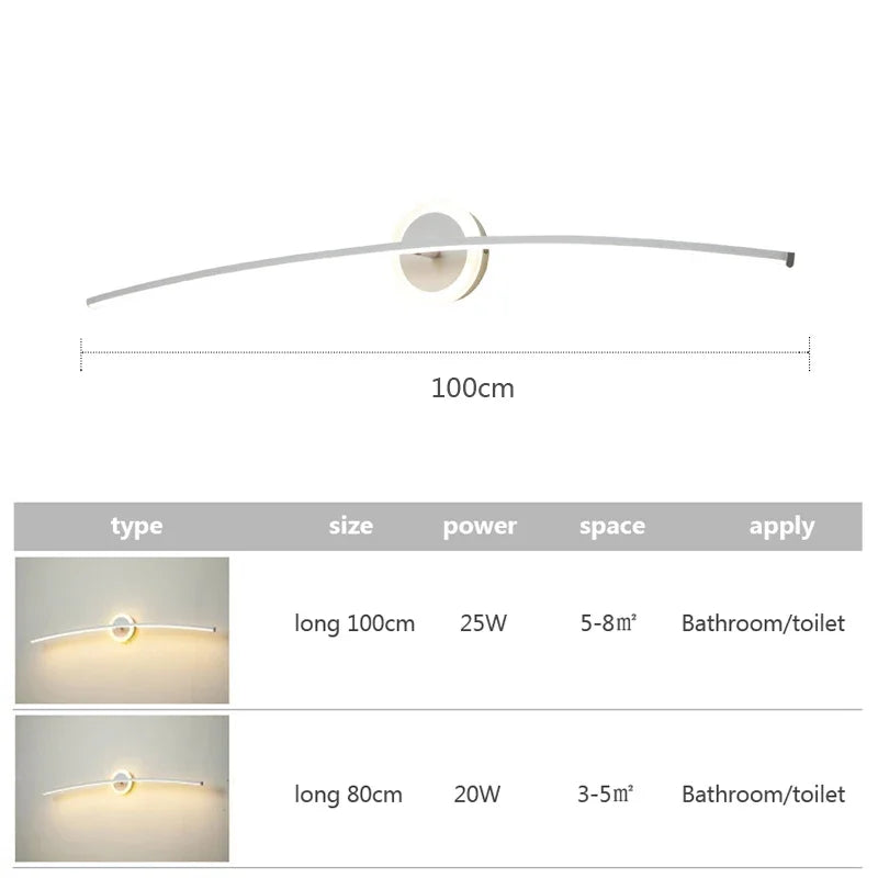 Crisp LED Bathroom Mirror Light, for bathrooms, vanities and hotel suites, for bathroom, slimline mirror-mount bar
