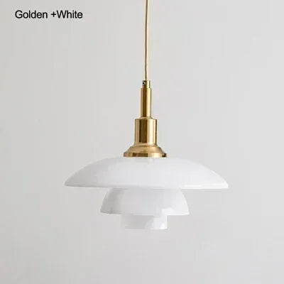 Refined Three-Layer Dish Pendant, for dining rooms, hotels and exhibition spaces, for restaurant, D28.5cm three-tier profile