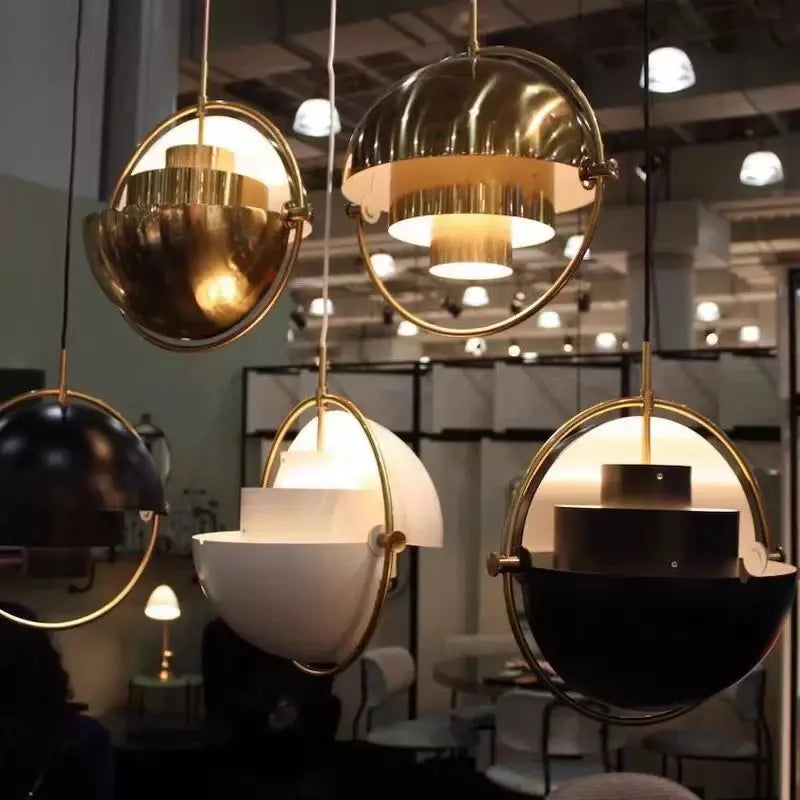 Postmodern Rotating Helmet Chandelier, for dining rooms, studies and bedside settings, for bedroom, rotating dome silhouette