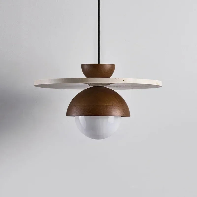 Warm Natural Wood Chandelier, for dining rooms and bedside settings, a natural or walnut wood-tone frame, for study, walnut or natural wood finish